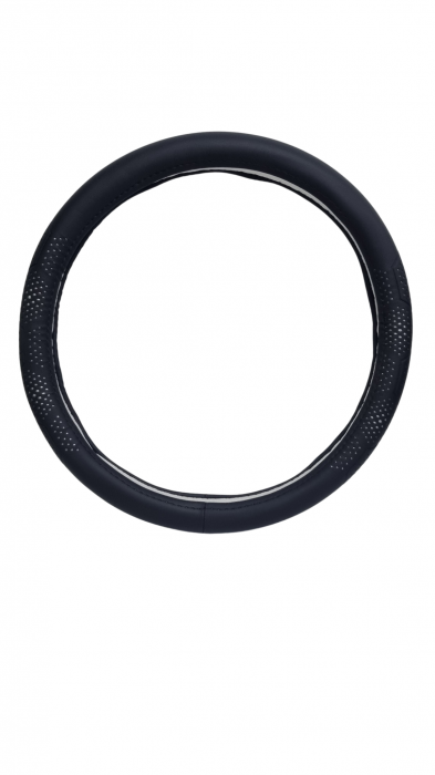 Husa volan piele ecologica Perforata cu Gri 37-39cm [4]
