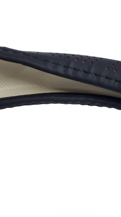 Husa volan piele ecologica Perforata cu Rosu 37-39cm [3]