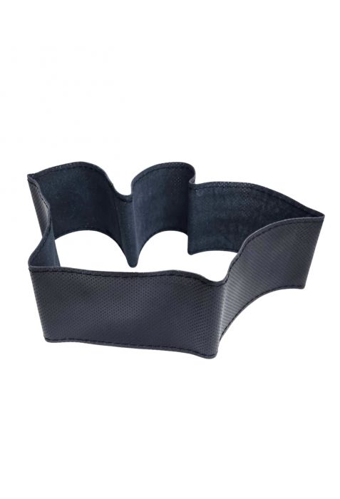Husa volan piele naturala cu ac si ata neagra 37-39 cm [3]