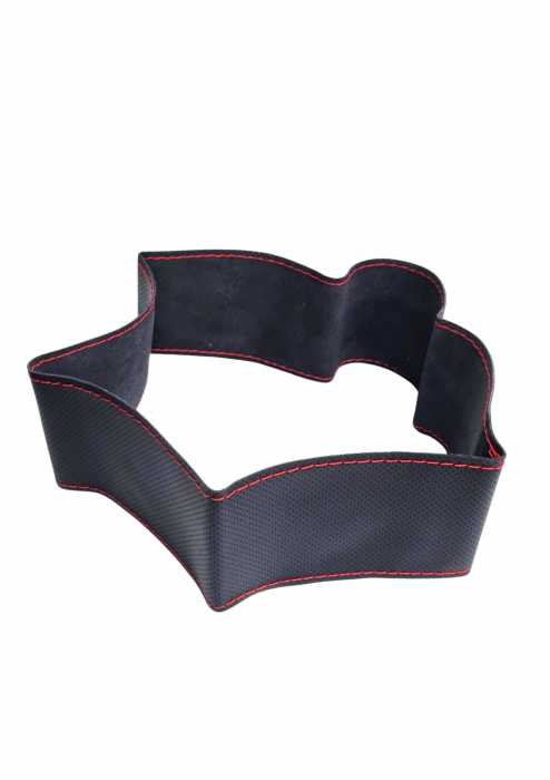 Husa volan piele naturala cu ac si ata rosie 37-39 cm [3]