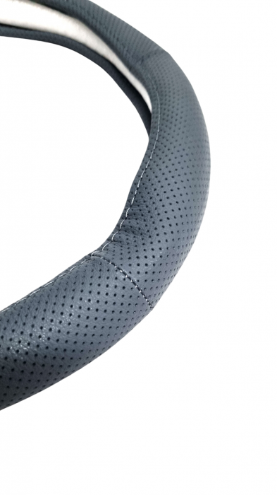 Husa volan Piele Naturala Gri 37-39cm [2]