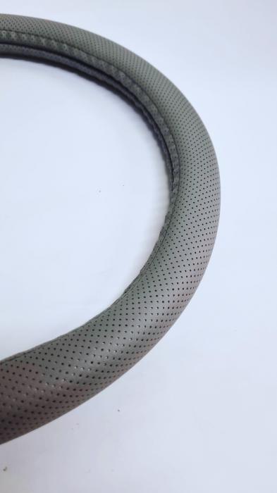 Husa volan Piele Naturala Gri Perforata 37-39cm [2]