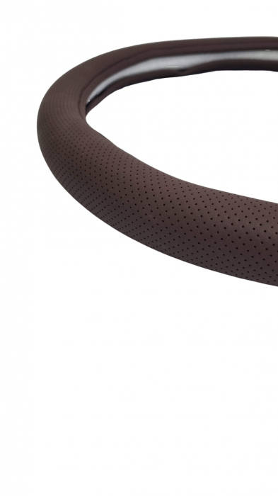 Husa volan Piele Naturala Maro Perforata 37-39cm [2]