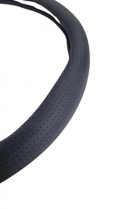 Husa volan Piele Naturala Neagra 37-39cm [2]