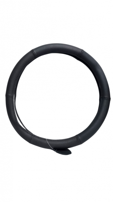 Husa volan Piele Naturala Neagra 37-39cm perforata [3]