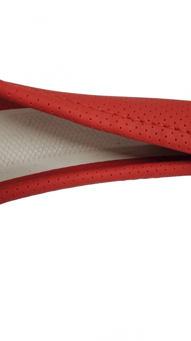 Husa volan Piele Naturala Rosie Perforata 37-39cm [4]