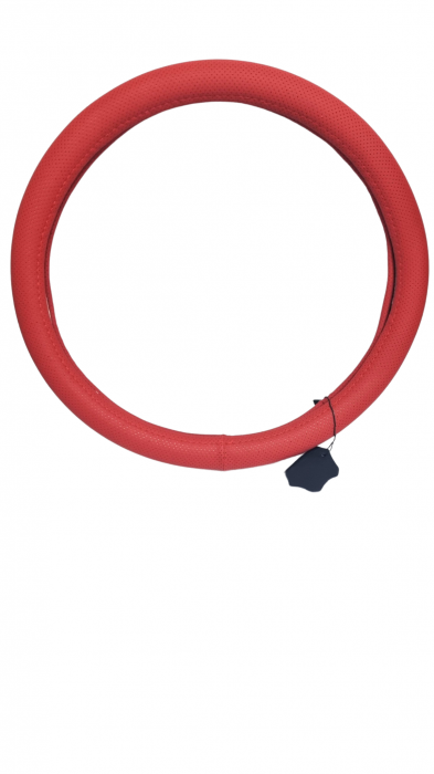Husa volan Piele Naturala Rosie Perforata 37-39cm [3]