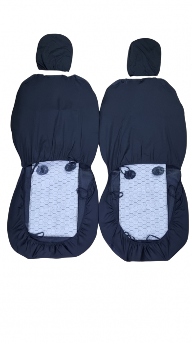 Huse Scaune Auto 2 Locuri Universale Piele Ecologica cu Textil [3]