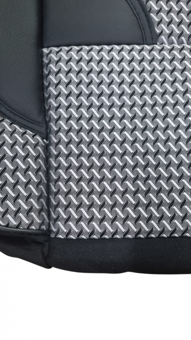 Huse Scaune Auto 5 Locuri Universale Piele Ecologica cu Textil Gri [10]