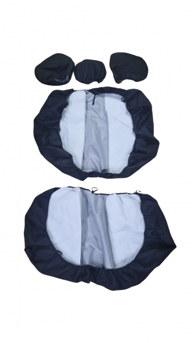 Huse Scaune Auto 5 Locuri Universale Piele Ecologica cu Textil Negru [7]