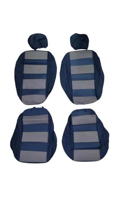 Huse scaune auto universale Fractionate, material textil si burete 5mm, 11 piese, Negru+Bej [3]