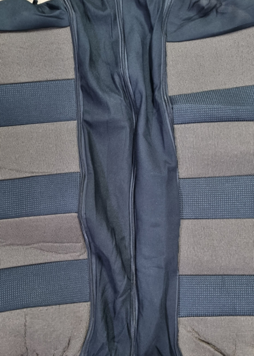 Huse scaune auto universale Fractionate, material textil si burete 5mm, 11 piese, Negru+Bej [2]