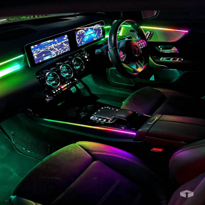 Kit Full Car 18 in 1 Lumini Ambientale Auto RGB SYMPHONY Benzi LED Acrilice, Wireless [3]