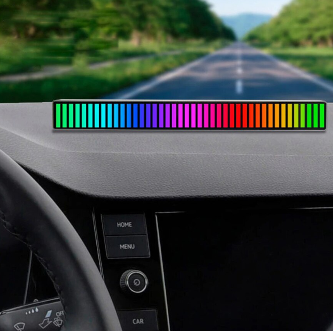 Bara LED RGB cu Sincronizare Muzicala 32 LED-uri, Senzor Sunet, 17 Culori, Moduri Multiple [2]