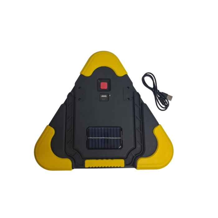 Lampa LED Triunghiulara 3 COB Multifuncționala – Semnalizare, Avertizare și Iluminat, Incarcare solara si USB [4]