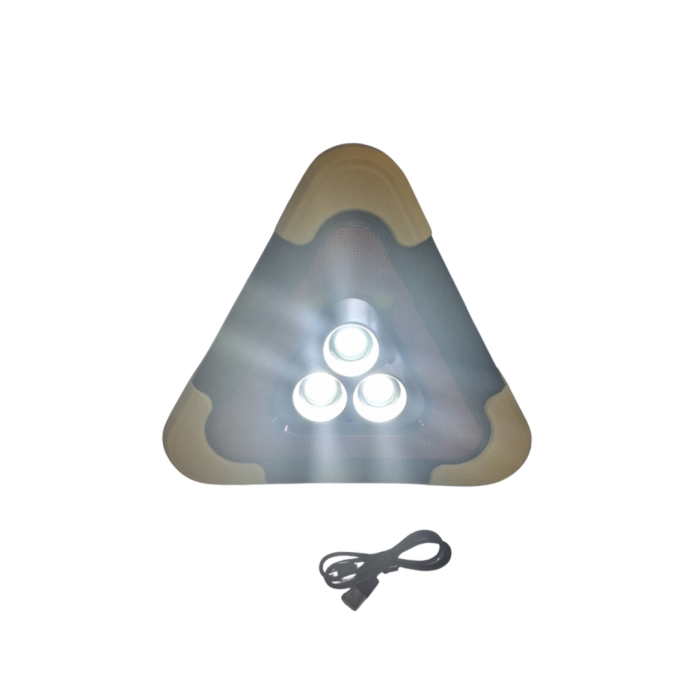 Lampa LED Triunghiulara 3 COB Multifuncționala – Semnalizare, Avertizare și Iluminat, Incarcare solara si USB [3]