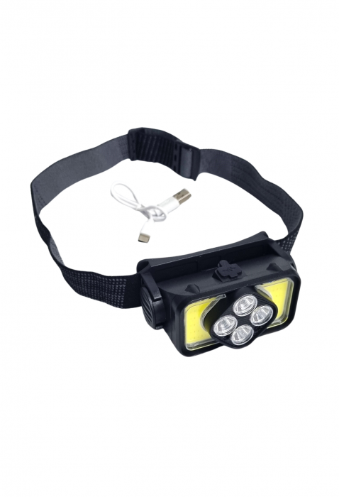 Lanterna frontala Profesionala 4 LED + 40 LED-COB cu Acumulator [4]