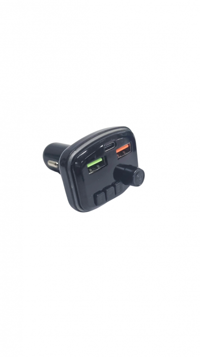 Modulator FM, Bluetooth 5.0, Incarcare Auto QC, afisaj digital, 7 RGB, negru 12-24V [2]