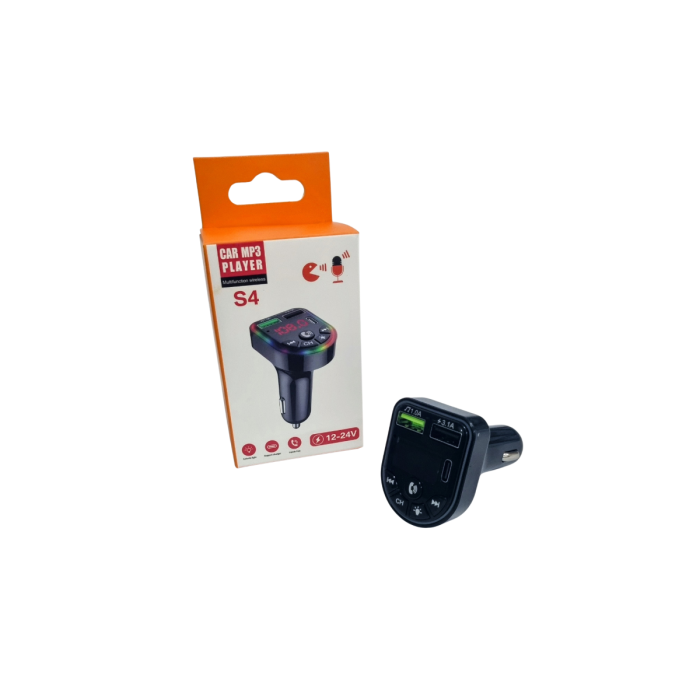 Modulator FM Bluetooth auto S4 MP3 player RGB cu afisaj digital 12-24V USB handsfree [2]