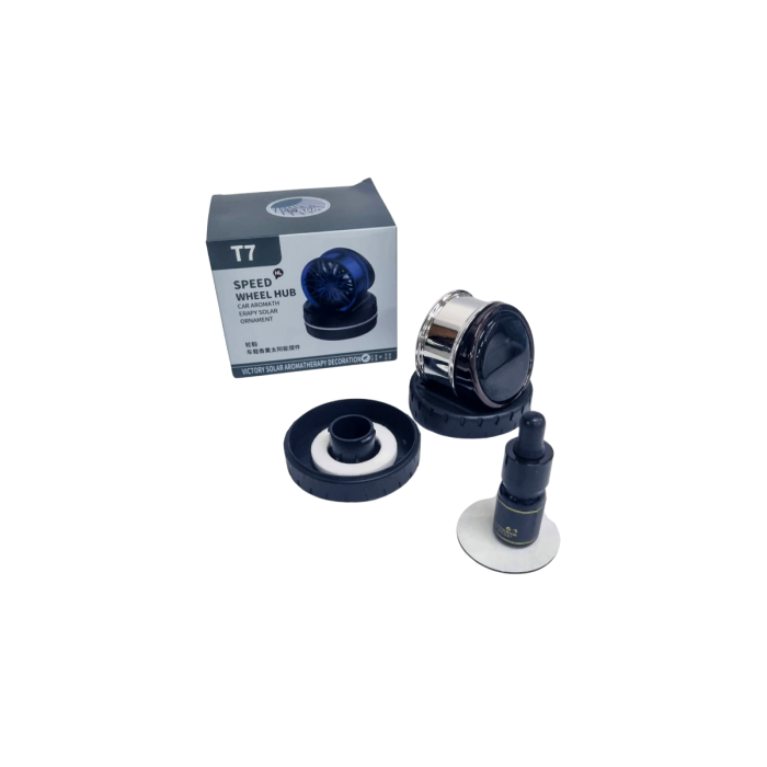 Odorizant auto solar rotativ aromaterapie ornament roata bord incarcare solara [2]