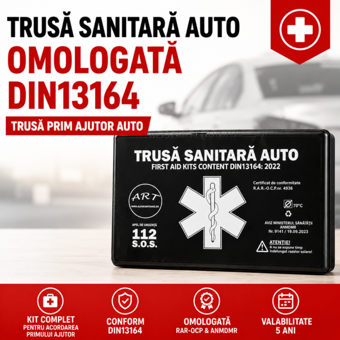 Pachet legislativ auto complet cu stingator P1 si trusa DIN13164 [2]