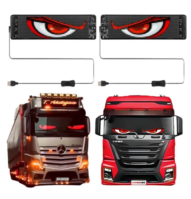 Panou flexibil Devil Eyes afisaj LED 595x120 mm, Aplicatie Mobila, Telecomanda [10]