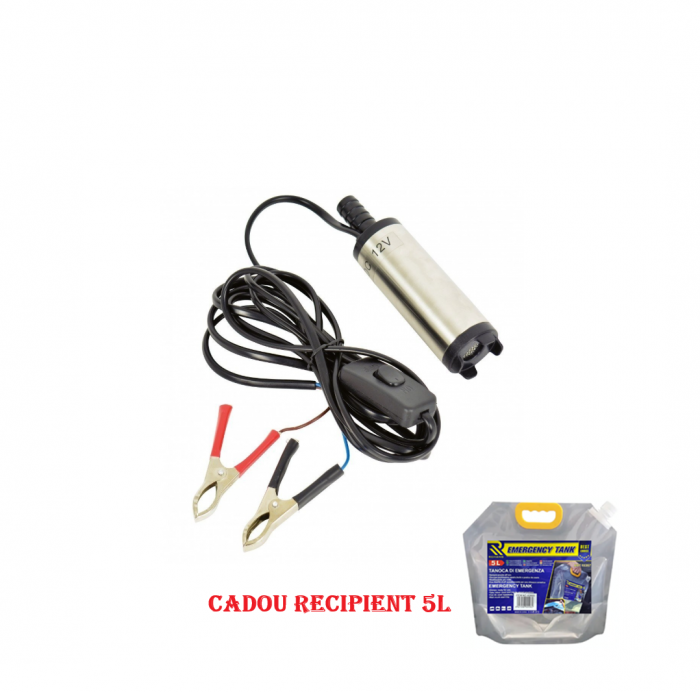 Pompa transfer combustibil  12 L/min, submersibila, electrica 12V + CADOU RECIPIENT 5L [1]