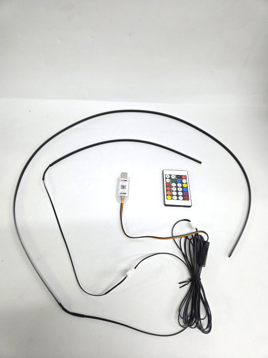 Set 2 Benzi Acrilice Symphony-Curcubeu 110cm si 35cm, RGB cu 240 Moduri Iluminare [5]