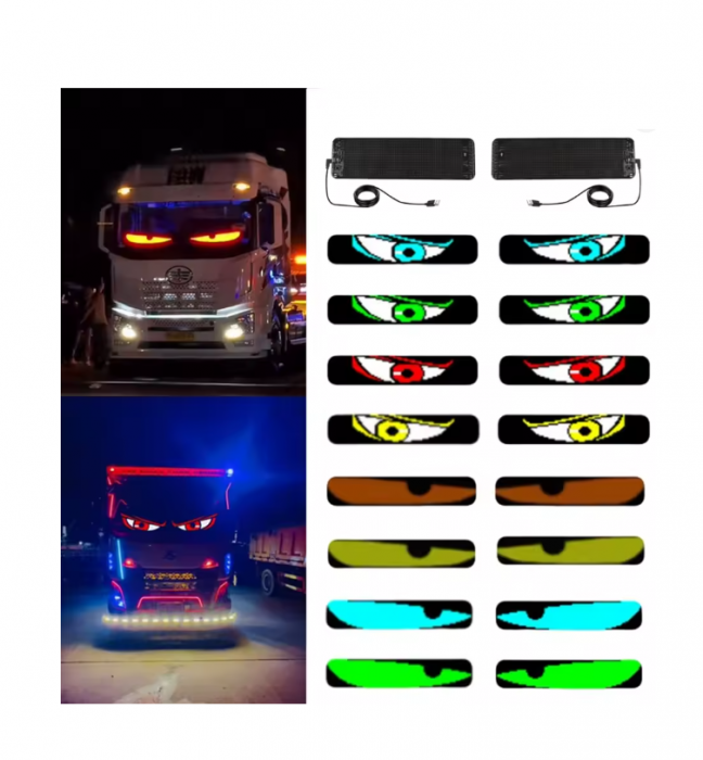 SET 2 Panouri Devil Eyes afisaj LED 595x120 mm, Aplicatie Mobila, Telecomanda [2]