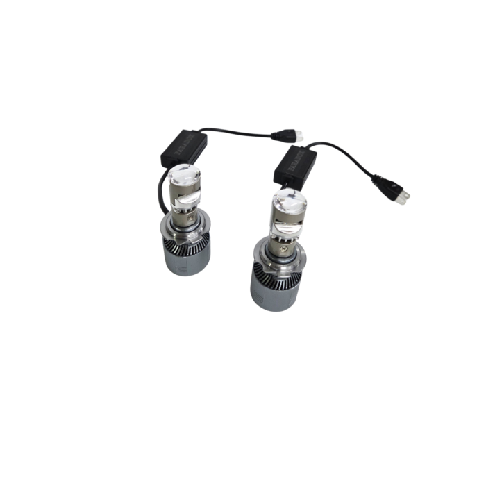 Becuri LED H7 cu lupa 100W faruri auto Canbus driver extern Mini Projector Lens 12V 24V [2]