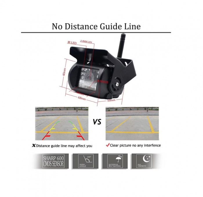 Sistem Camera Auto Wireless cu Monitor HD Camera 7" IR WaterProof [5]