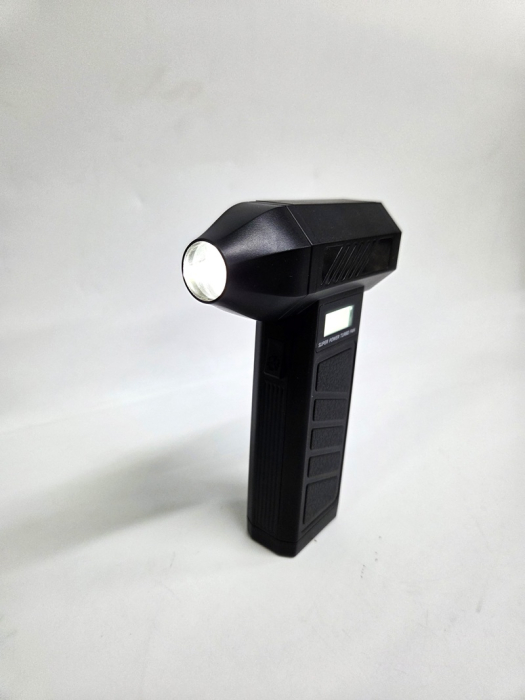 Suflanta aer comprimat portabila Turbo Fan P30 wireless air duster electric cu afisaj digital 4 trepte putere lanterna LED USB 2 capete [8]