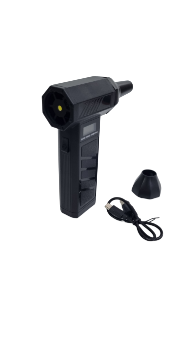Suflanta aer comprimat portabila Turbo Fan P30 wireless air duster electric cu afisaj digital 4 trepte putere lanterna LED USB 2 capete [2]