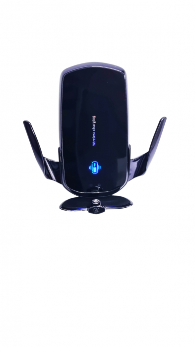 Suport Auto Telefon, Incarcare Fast Charge 15W Wireless sau cu mufe adaptoare, Senzor Inteligent + CADOU Ventilator Portabil TIP C [4]