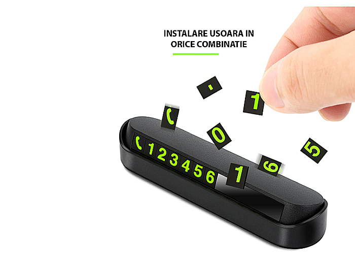 Suport Numar Telefon Auto Card de Parcare Temporara Retractabil [2]