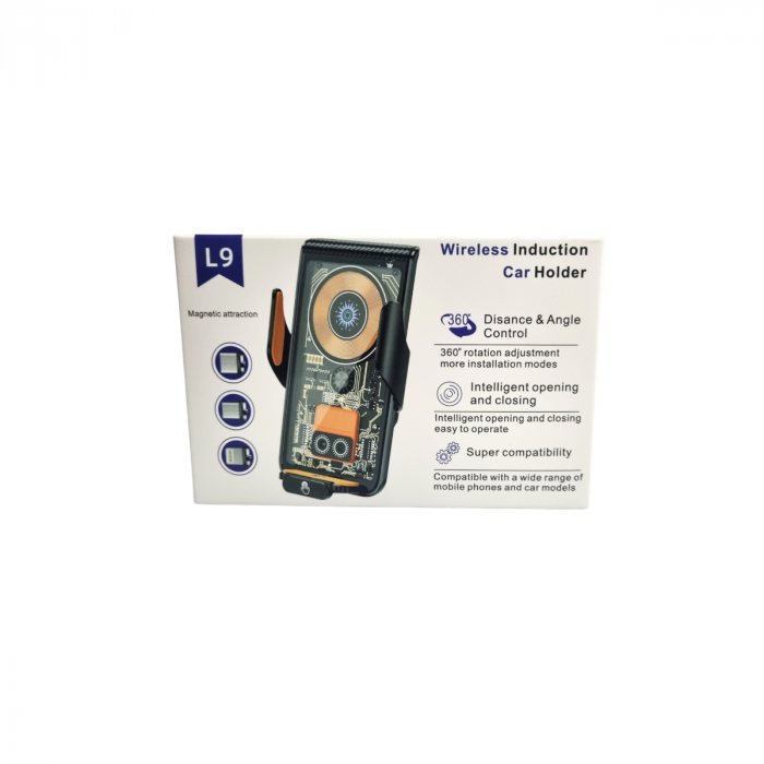 Suport Auto Telefon cu Incarcare Rapida 15W Wireless sau cu mufe adaptoare, Senzor Inteligent + CADOU Ventilator Portabil TIP C [5]