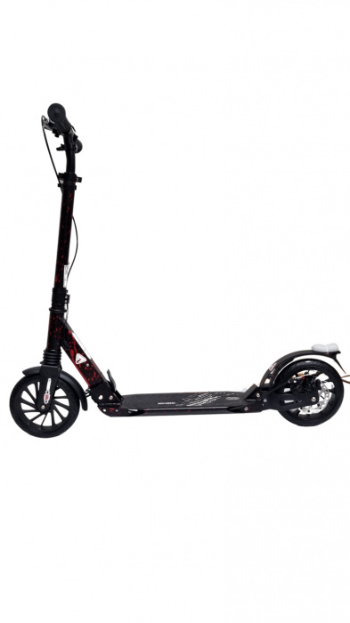 Trotineta pliabila cu dubla suspensie si frana pe disc URBAN Rosie [4]
