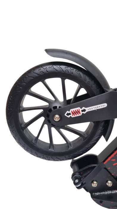 Trotineta pliabila cu dubla suspensie si frana pe disc URBAN Rosie [6]