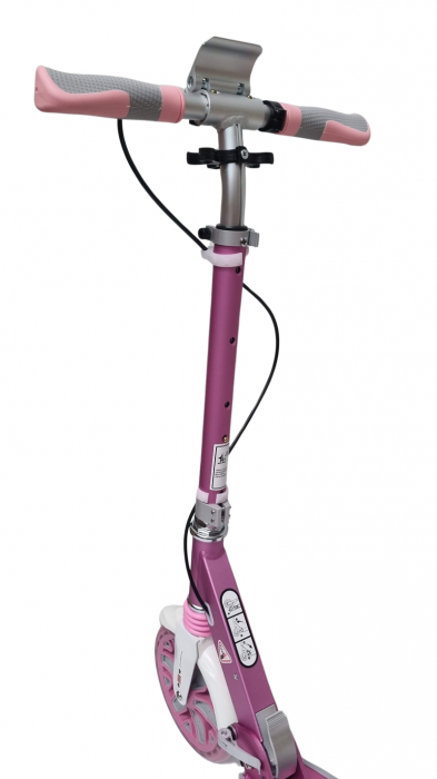Trotineta pliabila cu Frana pe Disc, Suspensie Roata, LED-uri, ajustabila 100 kg ROZ [4]