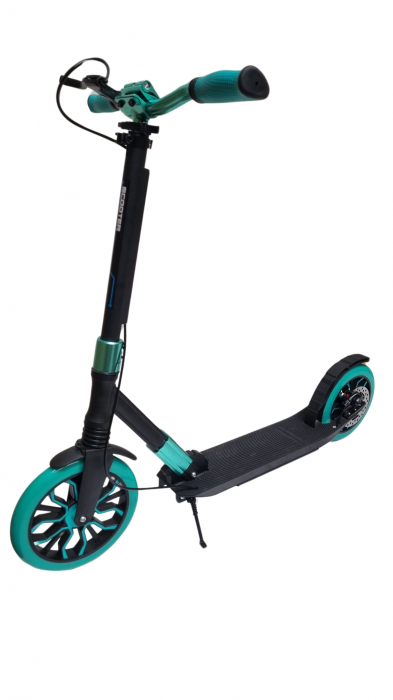 Trotineta pliabila, reglabila, roti cauciuc VERDE, cu frana pe disc 100 kg [6]