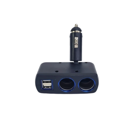 Adaptoare Bricheta Auto - Adaptor bricheta auto cu 2 intrari LED, mufe 2xUSB 120W