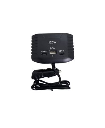 Adaptor bricheta auto cu 3 intrari, 2 PD-Type C, 1 USB 3.1A Olesson 2012 120W [2]