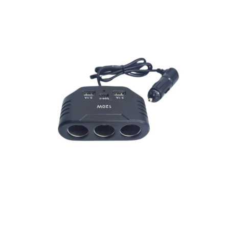 Adaptoare Bricheta Auto - Adaptor bricheta auto cu 3 intrari, mufe 2xUSB si 1xPD 120W 12-24V