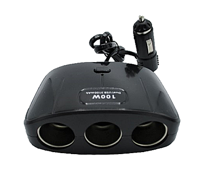 Adaptoare Bricheta Auto - Adaptor bricheta auto 3 intrari,  mufa 2xUSB Olesson 1635 100W