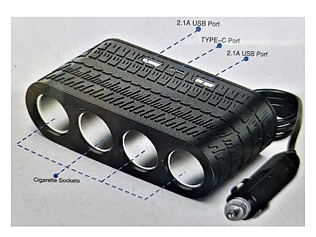 Adaptor bricheta auto 4 intrari si mufe 2xUSB, 1xType-C 120W Olesson 1654 120W [1]