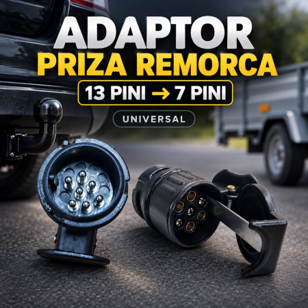 Prize si Adaptoare Remorca - Adaptor priza remorca 13 pini la 7 pini, universal