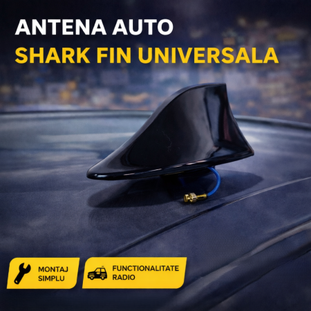 Antene Auto - Antena auto tip shark fin universala coada rechin radio AM FM montaj rapid