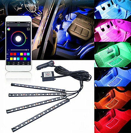Lumini Ambientale - Lumini Ambientale KIT 4 Benzi Led RGB cu Aplicatie Bluetooth