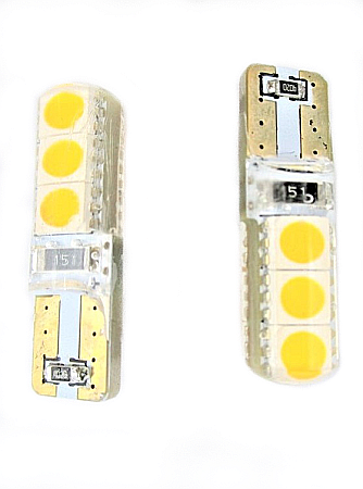 Becuri Led Pozitie - Bec Led T10 6 SMD silicon cald