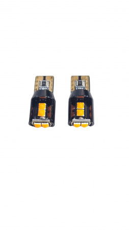 Becuri Led Pozitie - Bec Led T10 6 SMD 3030 Galben 12V